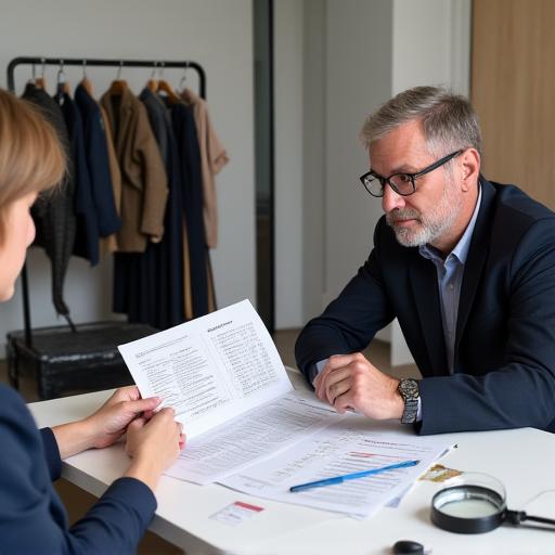 A conservator reviewing a detailed report with a client.